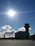Airport and sun