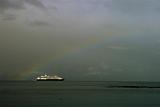 Rainbow and Cruise ship