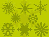 Snowflakes, for vector illustration 