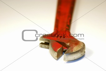 Close up shot on a red Wrench