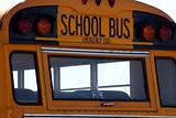 Close up on a school bus sign