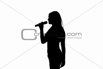 Silhouette Of Singing Girl