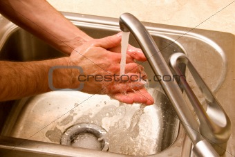 hands washing male