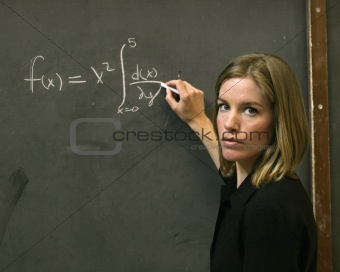 Woman at Blackboard