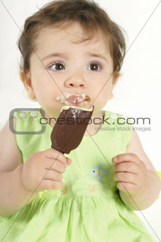 Baby Girl with Ice Cream