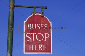 Bus stop sign