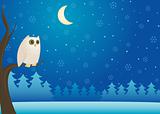 Snowy Winter Owl