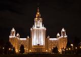 Moscow university at night