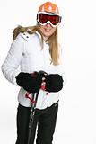Female in ski clothing