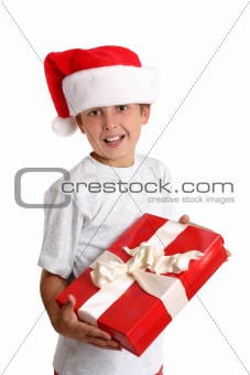 Child with Christmas gift