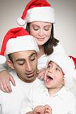 Multi ethnic family enjoying Christmas