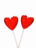 Two heart shaped lollipops for Valentine