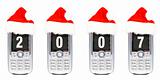 Four Christmas cellular mobile phones