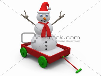 Snowman On Cart