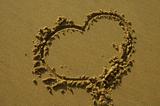 love heart on sand