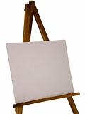 An easel, with blank canvas