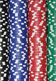 Close up of a huge stack of Casino Chips