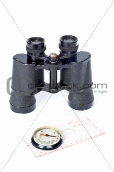 Compass and binoculars