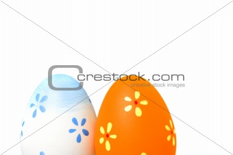 blue and orange easter egg, isolated