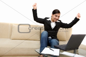 woman with laptop