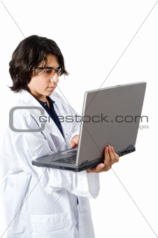 teenager science laptop