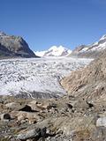 Aletsch Glacier in the Bernese Alps in Valais, Switzerland
