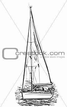 Sailing boat vector