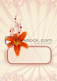 Vector vertical wallpaper with orchid 