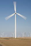 wind turbines with blurred prop showing motion