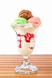 Multi flavor ice cream glass