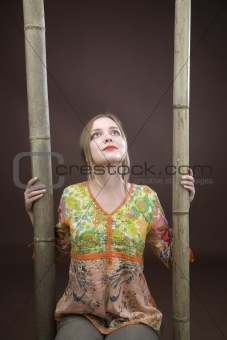 Woman And Bamboo