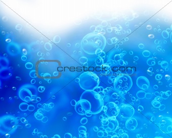 Air bubbles rising to the surface