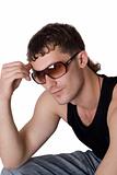 Young man in sunglasses. Isolated on white background 1