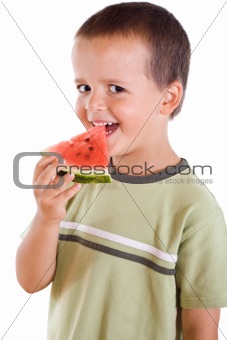 Boy with watermelon slice