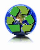 Earth and recycle symbol