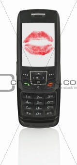 mobile phone with love message