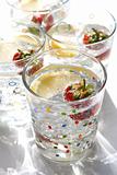 summer drinks water lemon strawberry ice