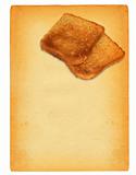 sheet of old paper with toast bread motif