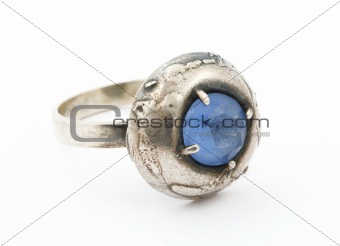 vintage ring with blue gem