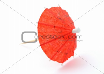 red asian cocktail umbrella