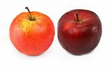 two various red apples
