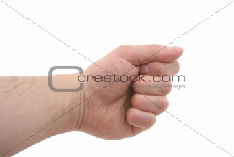 clenched fist - pure white background