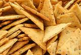 close-up of crackers pile