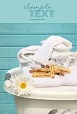 White  basket with laundry