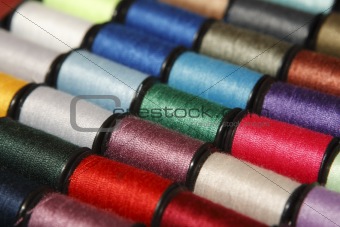 colored sewing thread coils