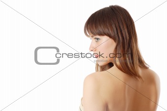 portrait of the attractive girl on white background