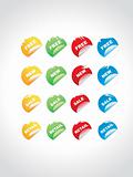 discount sales shiny round colorful labels