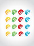 discount sales shiny round colorful stickers