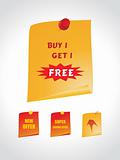 poster for buy and get free in yellow