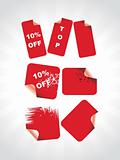red labels for special discount sale